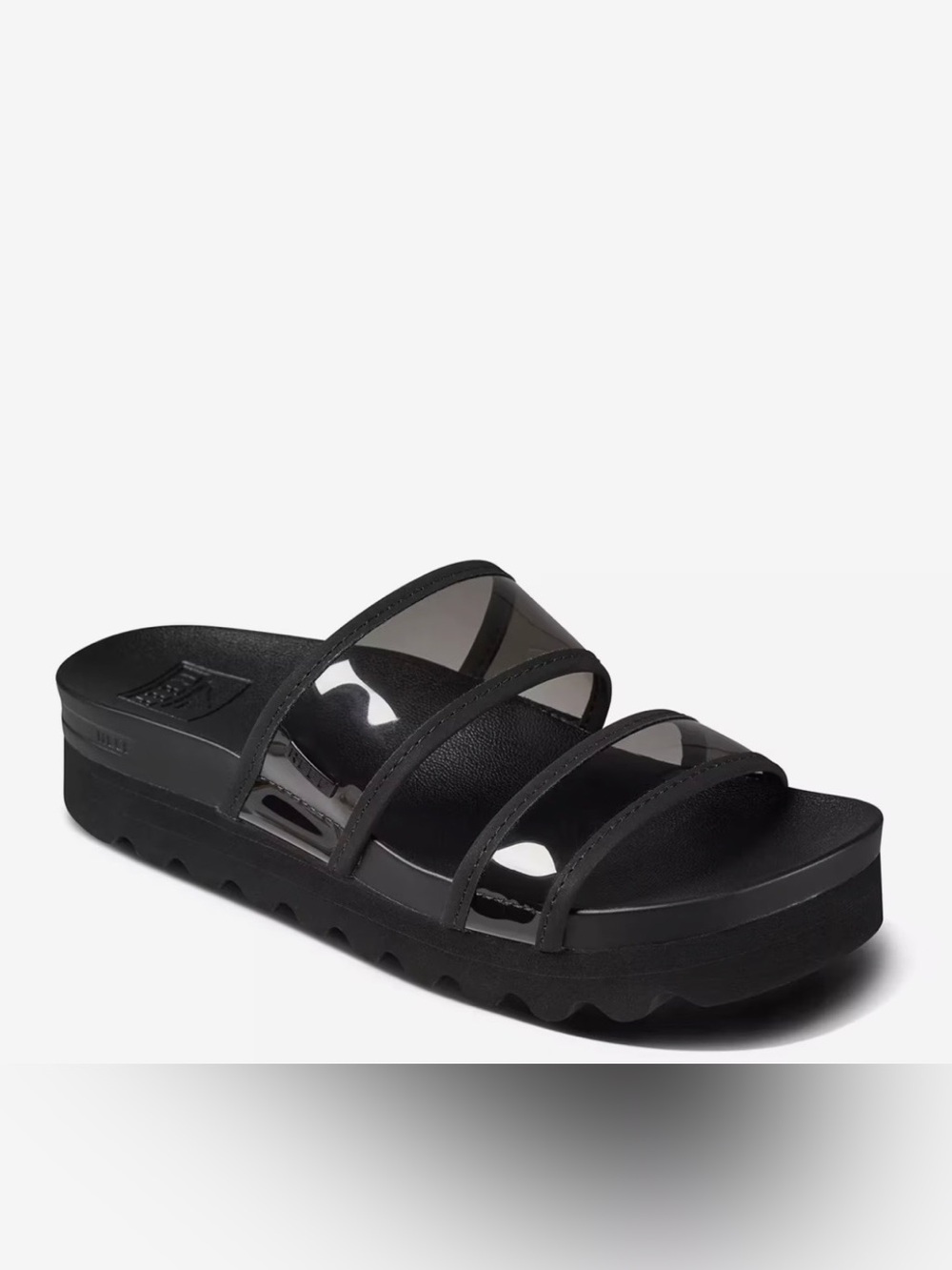 REEF Clear Black Vista Hi-Energy Platform Sandal Size 9.5 NWT